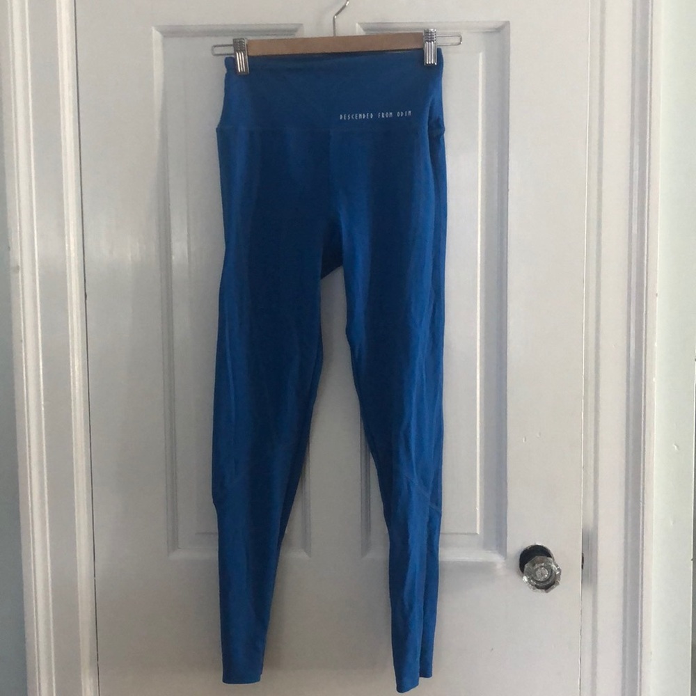 Descended from Odin blue active wear leggings
